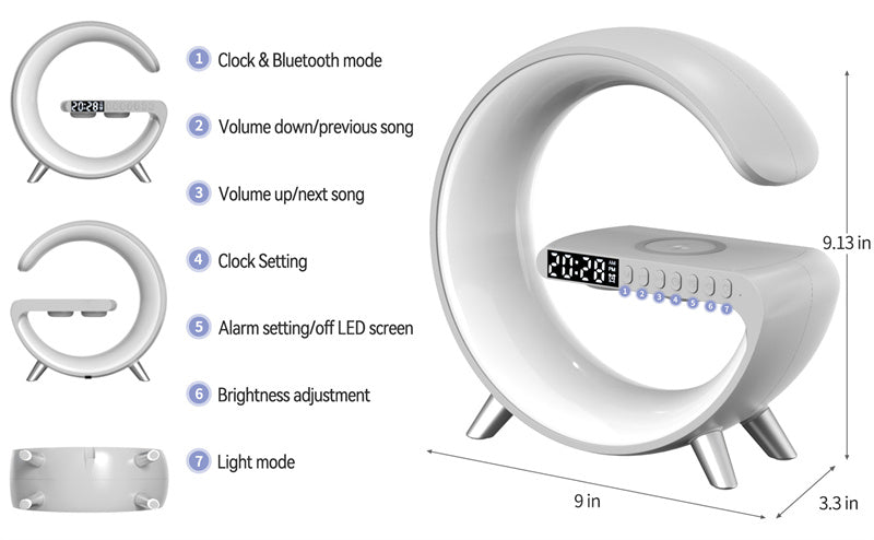 3 in 1 Wireless Charger Lamp