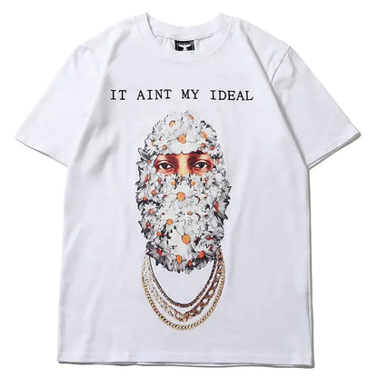 Hip Hop Flower Mask Men's T-shirt