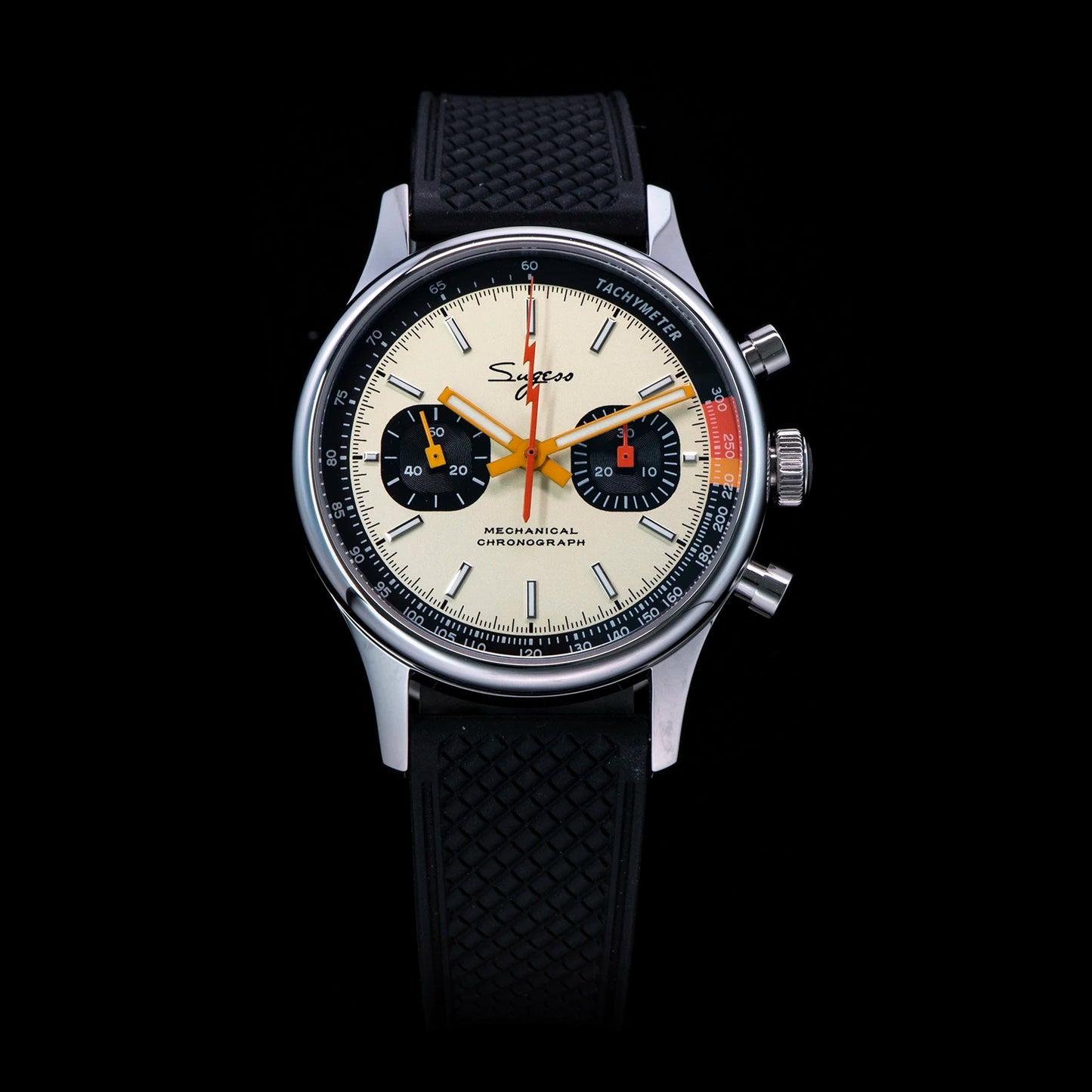 Sugess Pilot Watch ST19 Origin Movement Swanneck Wristwatch Mechanical Chronograph Sappire Crystal Military Limited Racing 1963