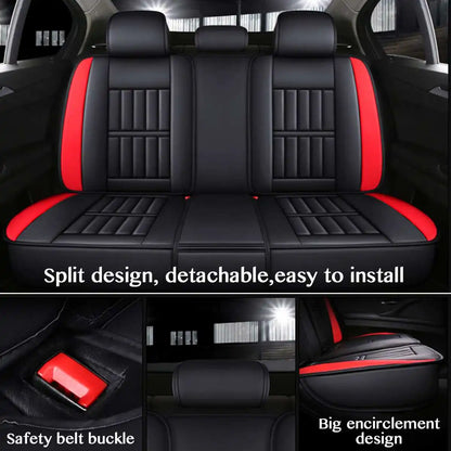 Car Seat Covers For 5 SEAT Pu Leather Seats Cover Full Set Seat Cushion Cover Front Rear Seat Cover Universal SUV Trucks