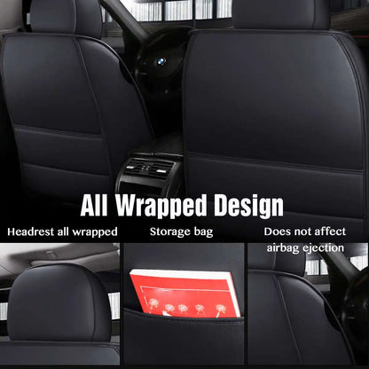 Car Seat Covers For 5 SEAT Pu Leather Seats Cover Full Set Seat Cushion Cover Front Rear Seat Cover Universal SUV Trucks