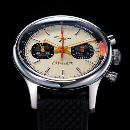 Sugess Pilot Watch ST19 Origin Movement Swanneck Wristwatch Mechanical Chronograph Sappire Crystal Military Limited Racing 1963