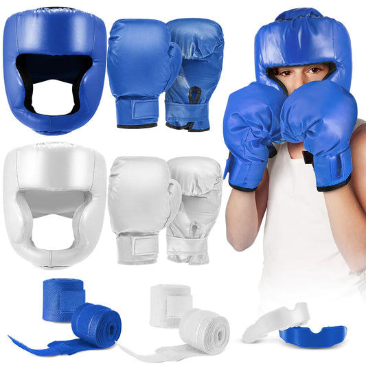 Kanayu 12-Piece Youth Boxing Starter Kit (Blue/White)