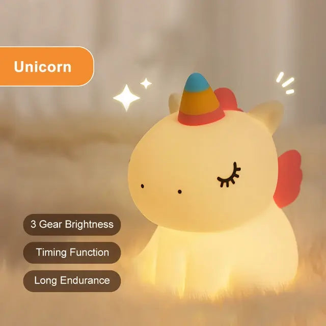 Silicone Cute Unicorn LED Night Light