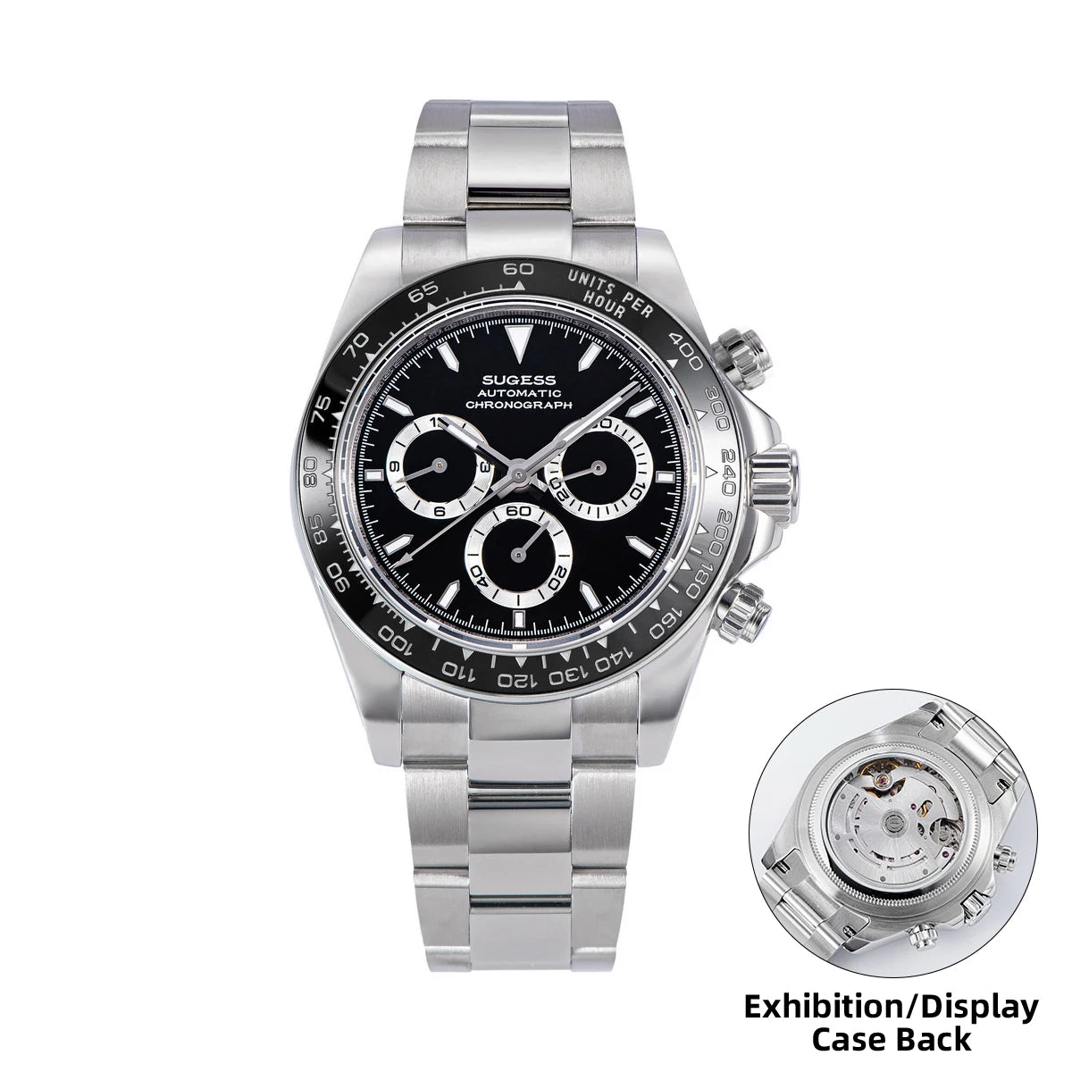 Sugess Diving Mens Watch Panda Automatic Mechanical Chronograph Movement Wristwatches Waterproof Ceramic Bezel Day Tona New 2024