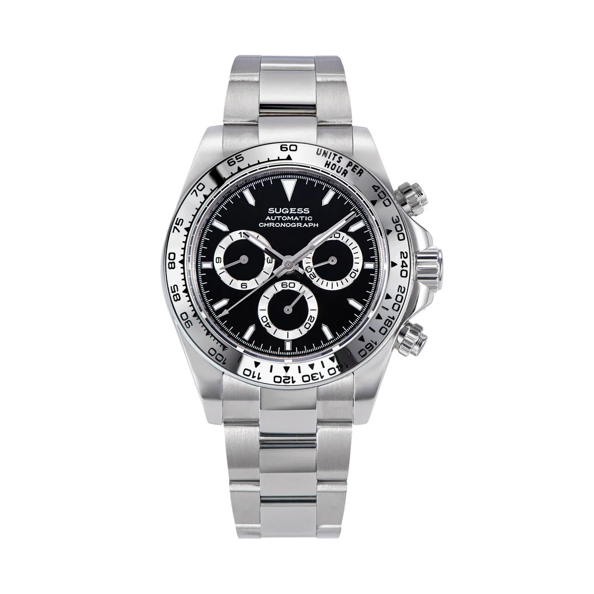 Sugess Diving Mens Watch Panda Automatic Mechanical Chronograph Movement Wristwatches Waterproof Ceramic Bezel Day Tona New 2024