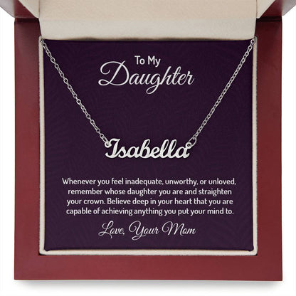 Custom Name Necklace - For Daughter From Mom